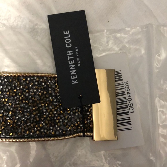 Kenneth Cole NY black gold sparkly bracelet cuff - Picture 4 of 8